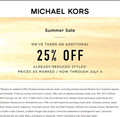 michael kors 25 off|Michael Kors amex offer.